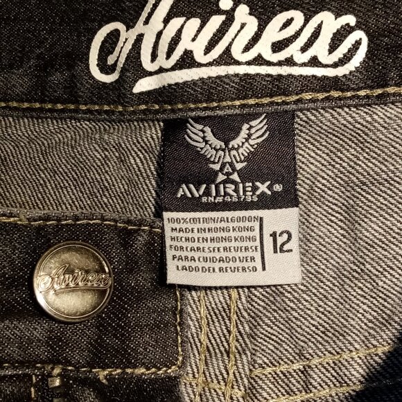 AVIREX Shorts  Boys size 12  2 pc lot  Denim  Stitching  Arizona Cargo Tan VGC - Picture 5 of 13